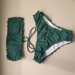 Zaful Green Bandeau Bikini